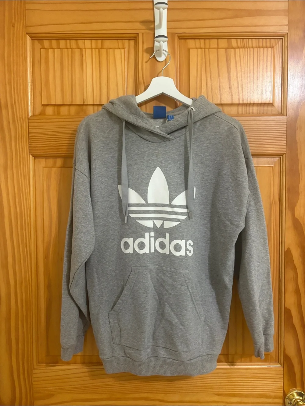 Adidas Men's Size Small Grey Hooded Athletic Logo Sweatshirt